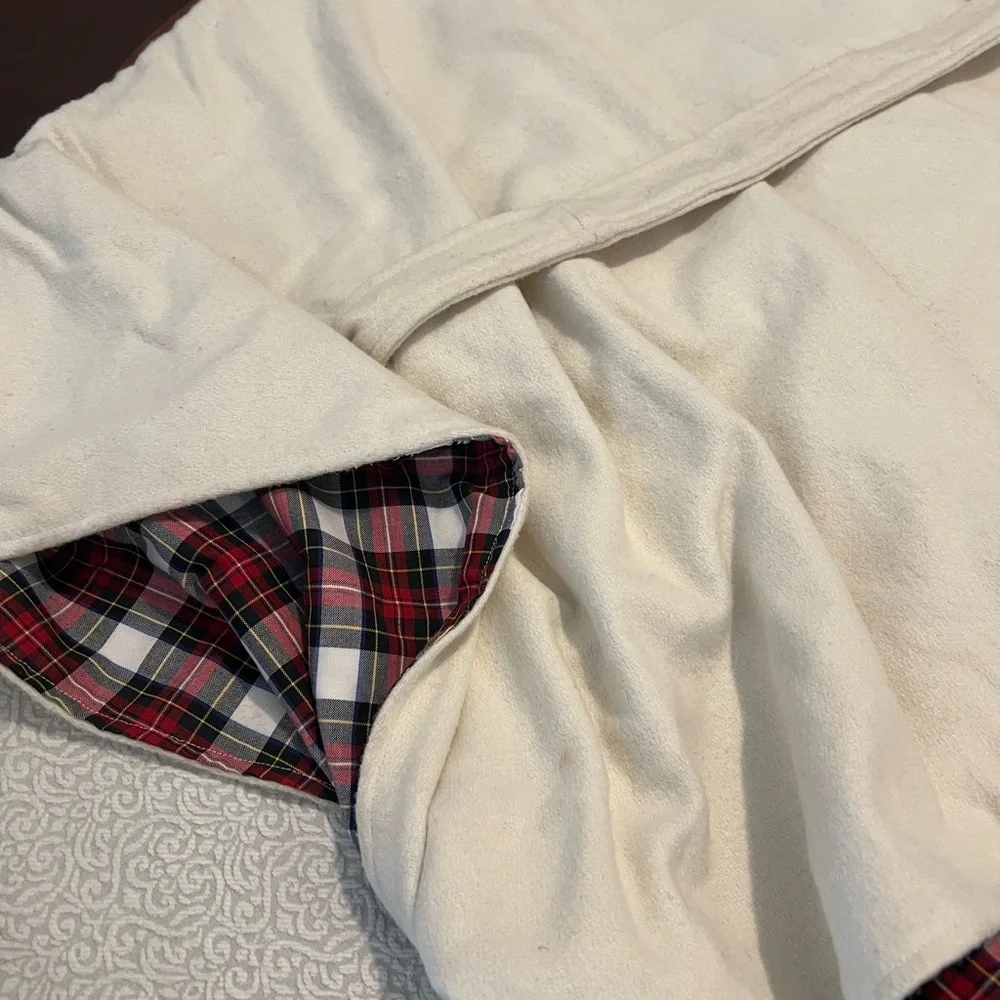 Victoria Dunn Cream Cape Wrap Coat Plaid Lined Belted Cottagecore Old Money - Picture 8 of 14